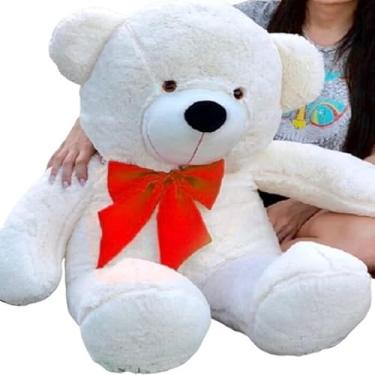 Imagem de Urso Gigante Pelúcia Grande Macio - Teddy 90 Cm (baunilha laço vermelho)