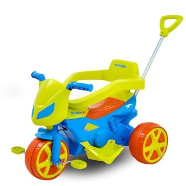 Imagem de Triciclo Andador com Haste Direcionável Pedal Passeio e Proteção (Colorido)