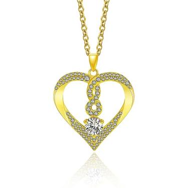 Imagem de AREH Colar de prata esterlina S925 feminino com pedra do mês de nascimento e coração de diamante, colar com pingente de amor eterno infinito, presente para esposa, mãe, Natal, dia dos namorados,