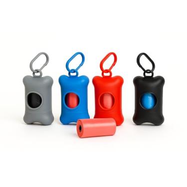 Imagem de Kit Suporte Porta Saquinhos Cata Caca com 2 Rolos Refil – 40 Sacos Higiênicos para Cães e Gatos, Prático e Resistente, Impermeável, Destaca Fácil, Ideal para Passeios e Higiene, Cores Variadas