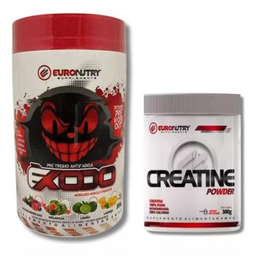 Imagem de Kit De Academia Pré Treino E Creatina Suplemento Euronutry, Frutas ver