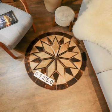 Imagem de Tapete de Couro Redondo 1,00m - Mandala | 01250