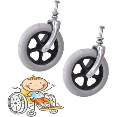 Imagem de Roda De Borracha De Substituição Para Cadeira De Rodas - 6/7/8 Ih Caster Dianteiro Desativado Ti-slip Rodas De Borracha Substituição Para Cadeiras De Rodas, Andarilhos, Andadores, A, 7in
