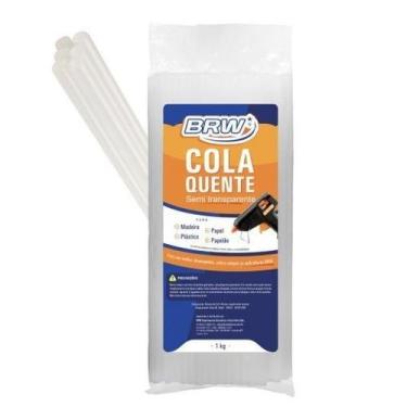 Imagem de Bastão de cola quente semi transparente fino brw 1kg