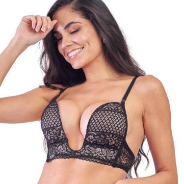 Imagem de Sutiã Bojo Decote Mágico Renda - donna, P, Preto