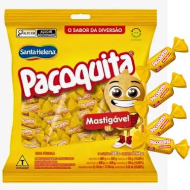Imagem de Bala Mastigavel Sabor Paçoca Paçoquita Paçoquinha Paçoca Doce Amendoim Santa Helena 500g