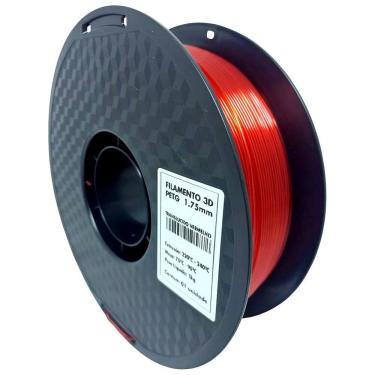 Imagem de Filamento 3D - PETG Vermelho Translúcido - Rolo 1KG (1.75mm)