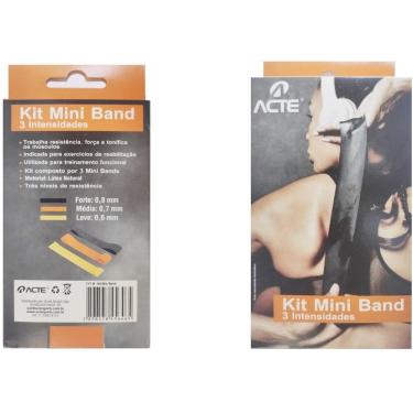 Imagem de Kit Mini Bands Elastico Medio Leve E Forte Acte Pilates