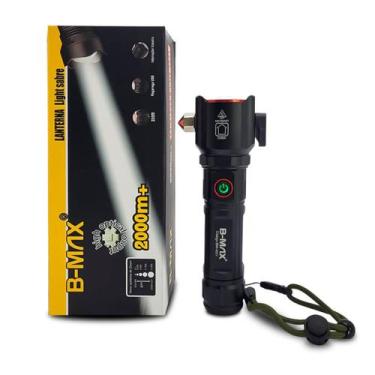 Imagem de Lanterna Tática Pesca Camping SOS com Quebra Vidro 2000M - B-max