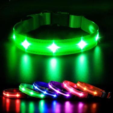 Imagem de Coleira LED para cães MASBRILL recarregável resistente à água