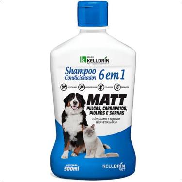 Imagem de Shampoo e Condicionador Kelldrin Matt 6 Em 1 Anti Carrapato Piolho Pul