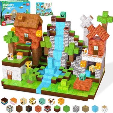Imagem de Blocos magnéticos GraceDuck 150 PCS Windmill Falls Homes