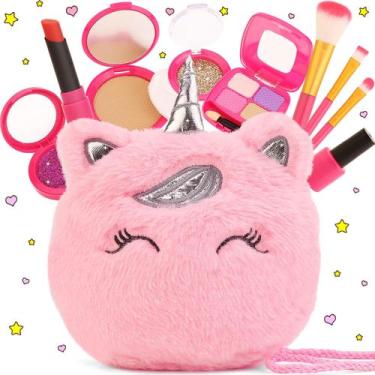 Imagem de Kit de maquiagem fingido XFFfun para meninas de 3 a 8 anos com bolsa d