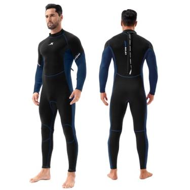 Imagem de Jsnorklet Fatos de mergulho masculinos, 3 mm com zíper nas costas para mergulho e natação