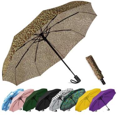 Imagem de Guarda-chuva SIEPASA Windproof Travel Compact Automatic Leopard