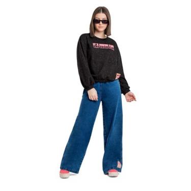 Imagem de Blusão em Moletom Botonê Infantil Gloss, Preto, 6