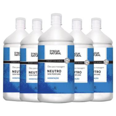 Imagem de Kit 5UN óleo para massagem corporal neutro 1LT dágua natural - D'Água 