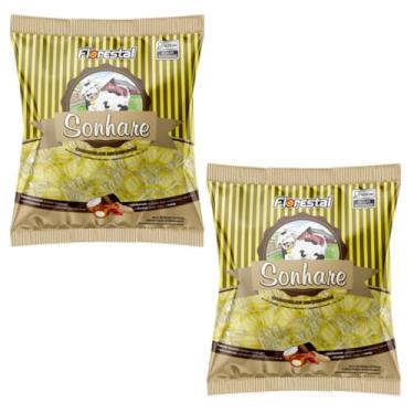 Imagem de 2 Pacotes Bala de Caramelo Recheada Leite Condensado 500g Sonhare Florestal