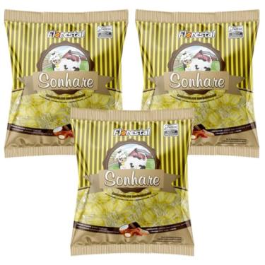 Imagem de 3 Pacotes Bala de Caramelo Recheada Leite Condensado 500g Sonhare Florestal