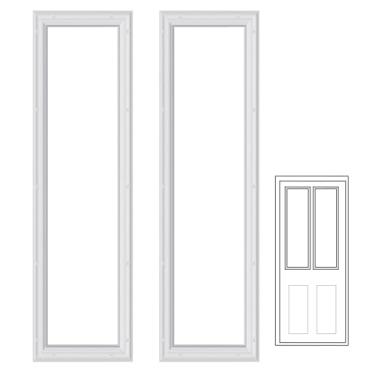 Imagem de DoubleFill 2 peças de moldura de porta de entrada de 20 x 91 cm apenas kit de substituição para vidro de 2,5 cm (vidro não incluído), 1 substituição de moldura de janela da porta da frente externa