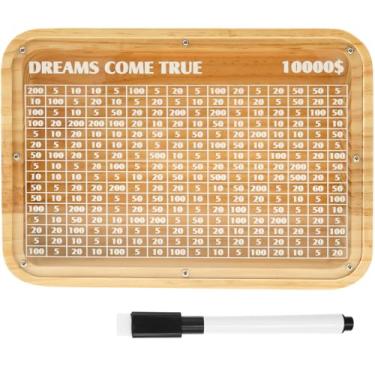 Imagem de ZJRDYYK Caixa econômica de madeira, caixa de economia de dinheiro 10000 e 5000, caixas de desafio para economizar dinheiro, caixas de gol de economia, cofrinho para adultos, crianças, meninos e