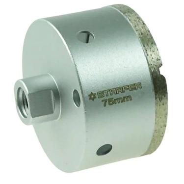 Imagem de Broca Serra Copo Diamantada 75mm Rosca M14 para Esmerilhadeira Furos Limpos Telhas Tijolos Cêramica Azulejo