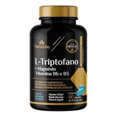 Imagem de L-Triptofano + Magnésio, Vitamina B3 e Vitamina B6 (60 Cápsulas) - Auxilia na síntese de neurotransmissores e no metabolismo de proteínas