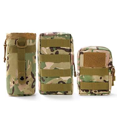Imagem de Gogoku Pacote com 3 unidades, bolsa Molle, bolsa para garrafa de água, bolsas táticas, utilitárias, compactas, EDC, bolsa de cintura CP