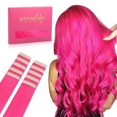 Imagem de Fita adesiva em extensões de cabelo Wennalife Hot Pink 14 polegadas 25
