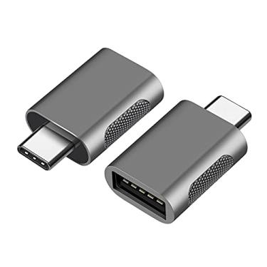 Imagem de Tianle Adaptador USB C para USB, pacote com 2 adaptadores USB C macho para USB 3.0 fêmea, Thunderbolt 3 para adaptador USB fêmea OTG compatível com MacBook iPad Pro Galaxy e mais dispositivos tipo C