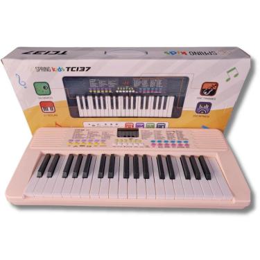 Imagem de Teclado Musical Infantil 37 Teclas Tci37R Rosa Spring + Mic