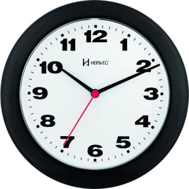 Imagem de Relógio de Parede Preto 21 cm Herweg 6103