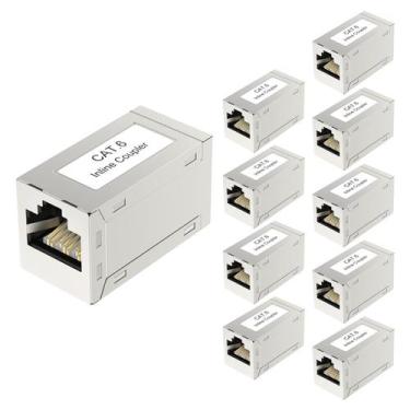 Imagem de Acoplador de cabo Ethernet VCELINK RJ45 Cat6 blindado, pacote com 10