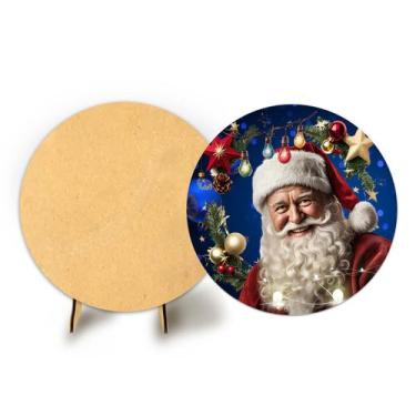 Imagem de Painel Redondo C Elastico 50cm Natal e Suporte MDF - Fadrix, NAT176