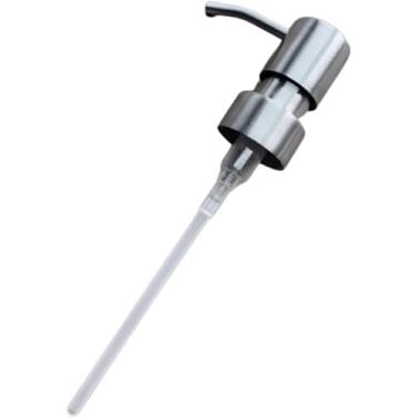Imagem de Dispensador de sabão líquido de aço inoxidável prateado estilo minimalista para banheiro, bomba de bocal de espuma, cabeça de prensa de garrafa - aço inoxidável, dispensadores de sabão de bancada,