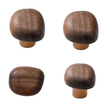 Imagem de Baoblaze 4x Ganchos de parede de madeira para casacos, puxadores de gaveta de armário, puxadores de armário portáteis minimalistas, ganchos de parede de, Quadrilátero