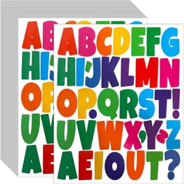 Imagem de Bemeol Letras para quadro de avisos, 1026 peças, 5 cm, letras autoadesivas, letras autoadesivas, para quadro de cartazes, sala de aula, caixa de correio, porta, decoração de casa (colorida)