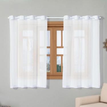 Imagem de Cortina Transparente Voil Branco 2,80X1,40 Sala Cozinha - Lm Detona