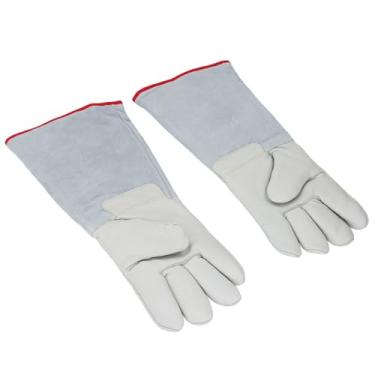 Imagem de Hyuduo Luvas Anticongelantes Couro de Vaca Resistente Ao Frio para Frio Extremo -500 ° F à Prova d'água e Resistente Luvas de Proteção LN2 de 40 Cm para Gelo Seco, Nitrogênio Líquido e Uso Industrial