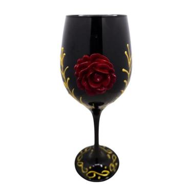 Imagem de Taça Preta Pomba Gira Rosa Vermelha E Dourado