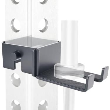 Imagem de Suporte de barra olímpica montado em rack para racks elétricos 2x2 e 2x3, sem necessidade de perfuração – Armazenamento de aço resistente com acolchoamento protetor, equipamento de academia que