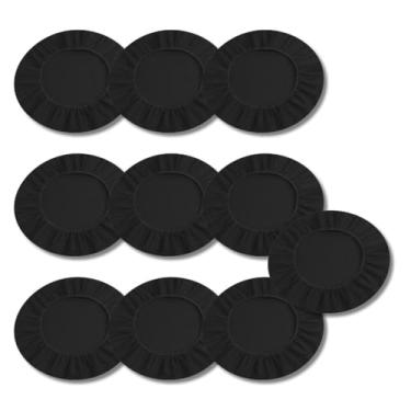 Imagem de Kit 10 Capa para Sousplat Basic, Tecido Oxford, Verde, Branco, Palha Preto, Vermelho, 35cm Diâmetro, Decoração Mesa de Jantar (Preto)