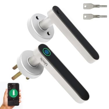 Imagem de Fechadura Inteligente com Impressão Digital - Fechadura Biométrica - Maçaneta de Porta de Impressão-Suporta Senha Morse, APP Tuya e Chave Mecânica - Adequada Para Residências e Hotéis(prata)