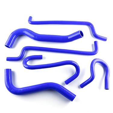 Imagem de XAJINGSU Kit de mangueira de refrigeração de radiador de silicone tubo para Holden Commodore VN 3.8T 1988-1990 6 peças 3 camadas 4,5 mm espessura 11 cores (azul brilhante)