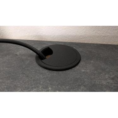 Imagem de Passagem de Cabos 60mm com Tampa Organizador para Mesa - 2 pecas - 3DP