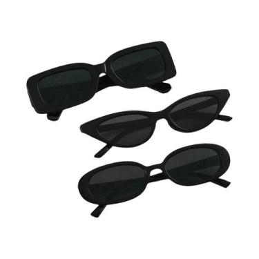 Imagem de Óculos de Sol Unissex - 3 Peças (Gatinho, Redondo e Quadrado) - Armaçã