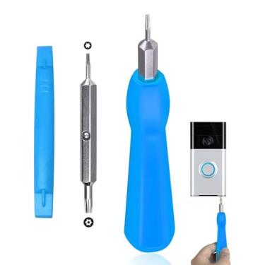 Imagem de Conjunto de chaves de fenda para acesso à campainha de vídeo em anel - compatível com todos os modelos de bateria e Wi-Fi (azul)