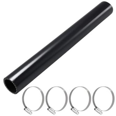 Imagem de FUSCH Mangueira de pescoço de enchimento de combustível de gasolina com 4 braçadeiras de 38 cm de comprimento reto reforçado mangueira de enchimento de combustível para tanque de gás