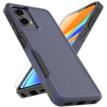 Imagem de Capa para Motorola Moto G 5G 2024: Capa protetora de camada dupla para celular resistente à prova de choque com protetor de tela HD - proteção militar resistente - Motorola Moto G 5G 2024, azul