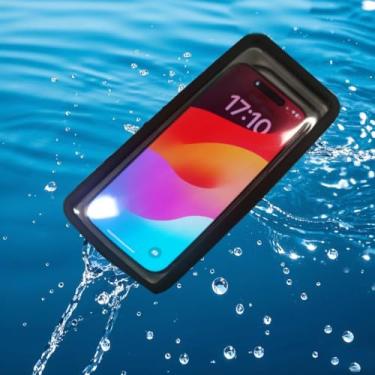 Imagem de Capa de telefone universal à prova d'água para 6,9 polegadas, bolsa de tela sensível ao toque à prova de choque ideal para praia de verão, dia chuvoso, mergulho/natação, todos os modelos compatíveis